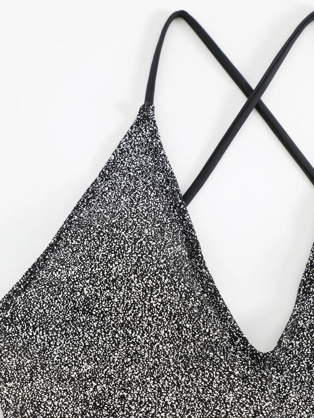 DEKA Sequins One Piece Swimwear Shiny Deep V Swimsuit Female Monokini Sexy Women's Push Up Glitter Swimsuit
