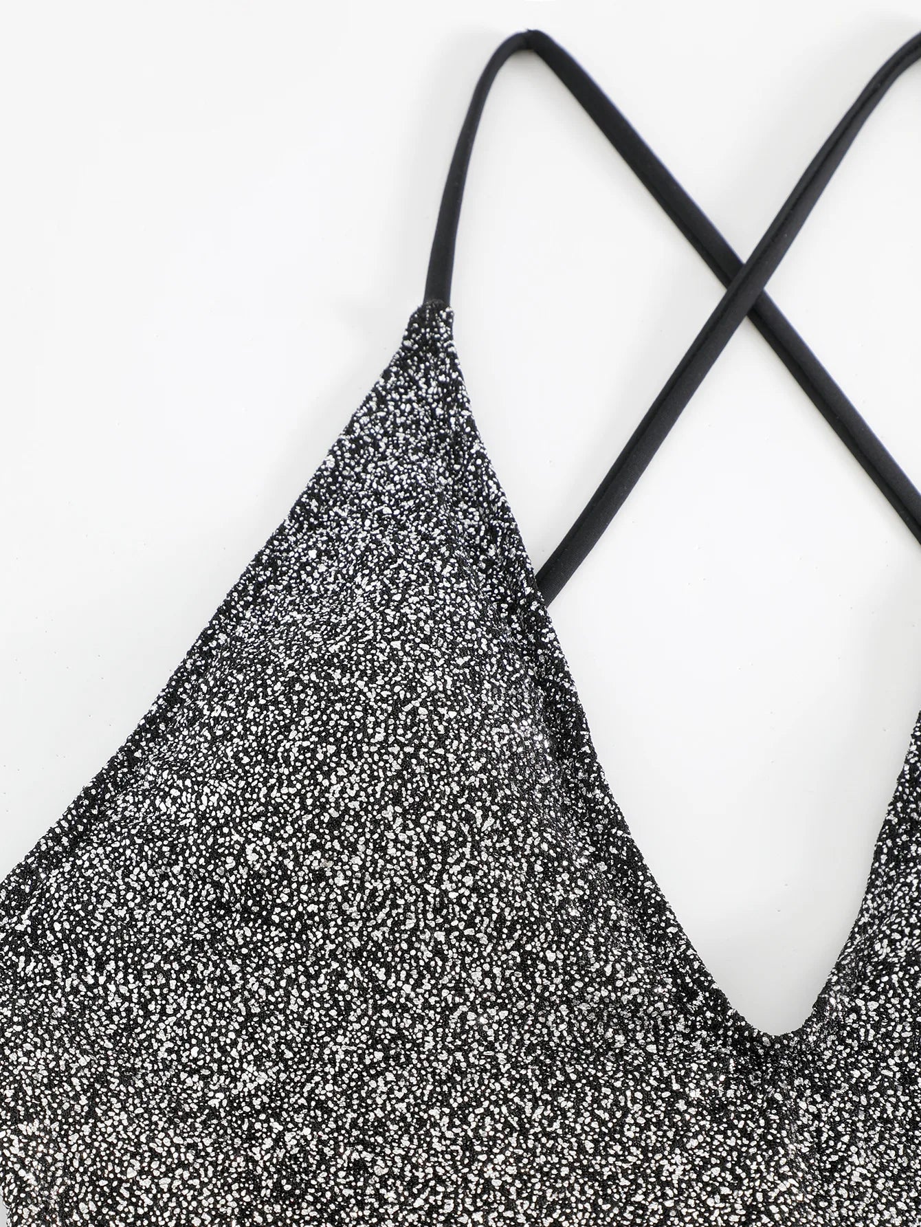 DEKA Sequins One Piece Swimwear Shiny Deep V Swimsuit Female Monokini Sexy Women's Push Up Glitter Swimsuit