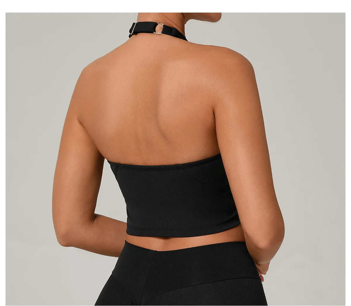 Women Fitness Sports Bra Halter Top High Support Push-up Open Back Gym Bra Shockproof Running Fitness Yoga Workout Underwear
