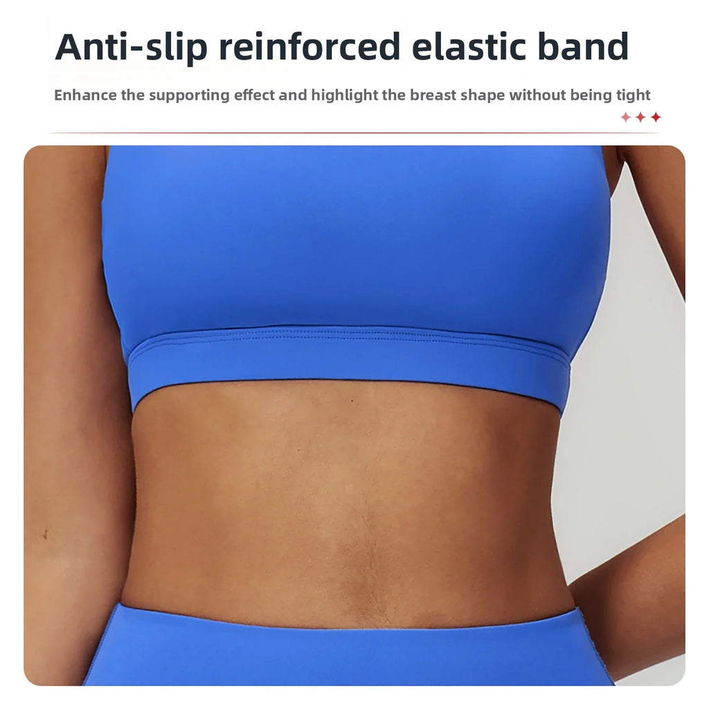 Summer Women Sports Bra Pilates Yoga Bra Hanging Neck Gym Underwear Running Fitness Shock Proof Breathable Quick-Dry Fitness Top
