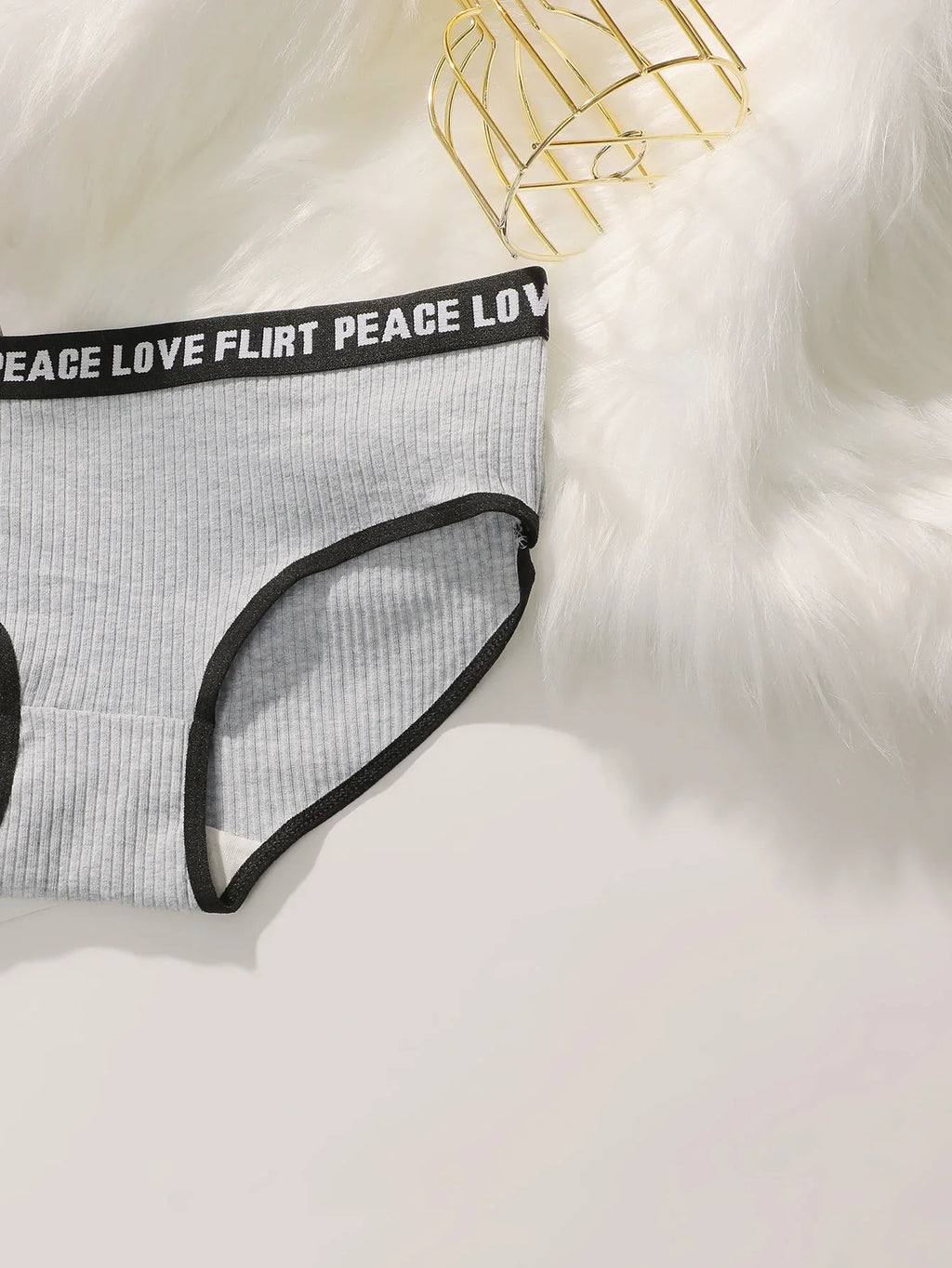 Women's High Waist Panties  Letter Elastic Waistband Soft Ribbed Fabric Comfortable Briefs for Daily Wear women bra K2809