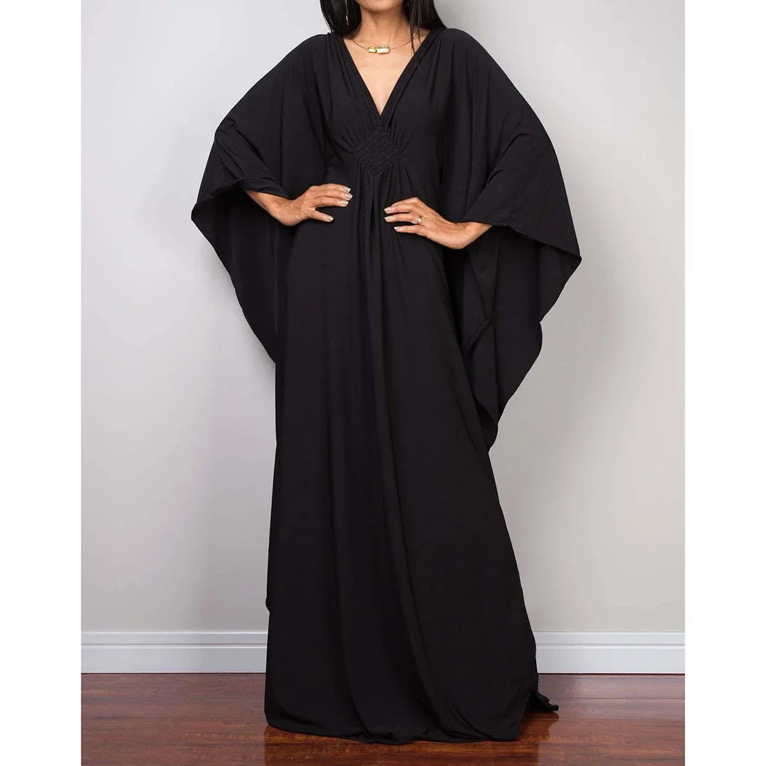 Greek Goddess Long Dress Batwing Sleeve Tunic Beach Cover Up Cover-ups Beach Dress Beach Wear Beachwear Kaftan Maxi Dress V4427
