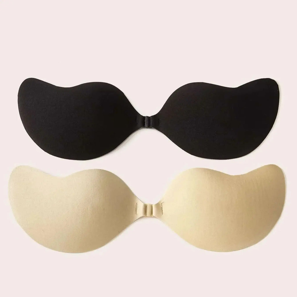 2 pairs of sexy bras with invisible and seamless front buttons push up bra colorful hot selling women's Adhesive Bra 10732