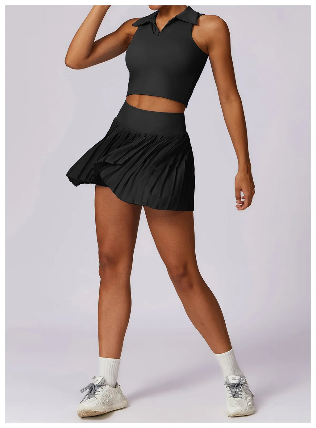 Sports Tennis Short Skirt Women's Summer Pleated Fake Two-piece Quick Drying Skort Fitness High Waist Pocket Yoga Running Skirts
