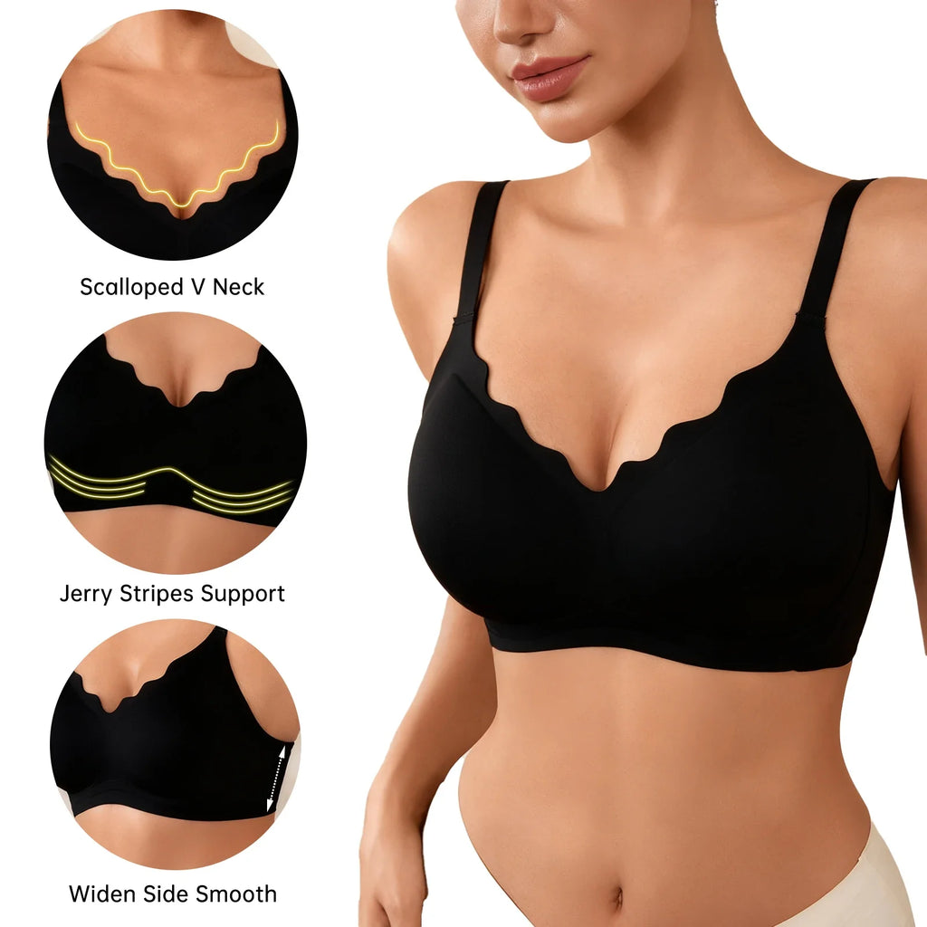 Women's Push-Up Seamless Wireless Bralette - Sexy Everyday Comfort Lingerie, Seamless U-Back Desig Yoga Fitness Dance Bra