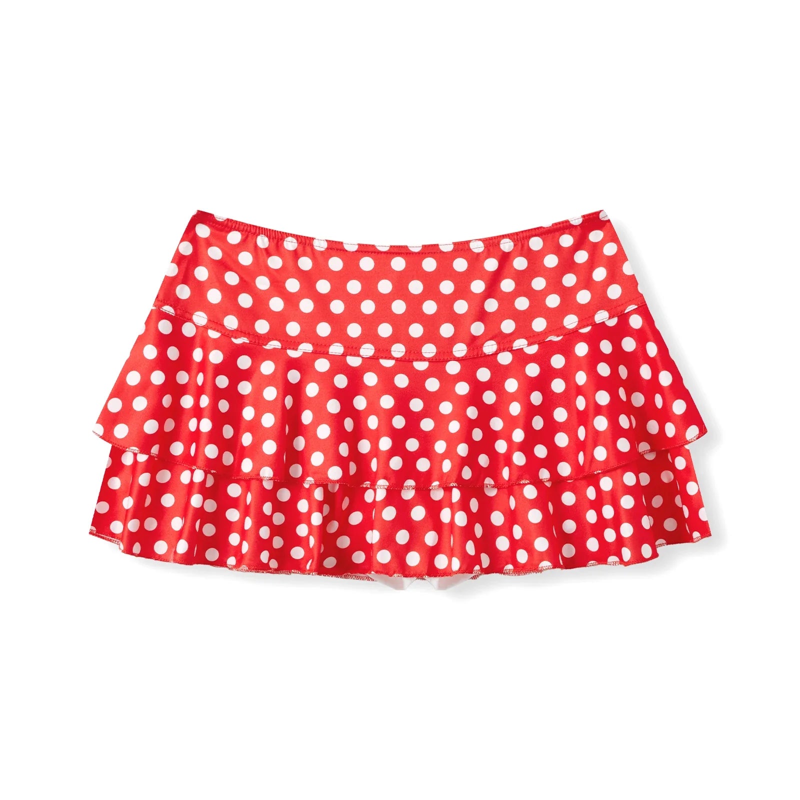 Fashion Summer Mini Skirt Women Dots Print Side Ties Low Waist A Line Skirts for Parties and Casual Wear