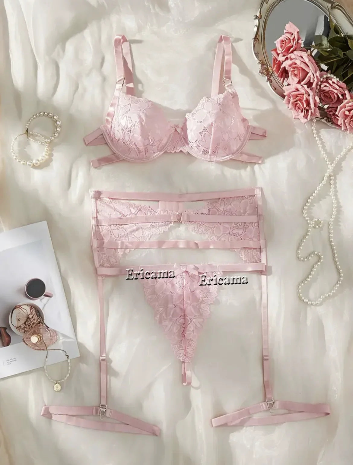 Sexy Lingerie Erotic Underwear Set Transparent Porno Lace Sexy Bra And Panty Garter Set Lingerie Sexy Hot Erotic Sleepwear
