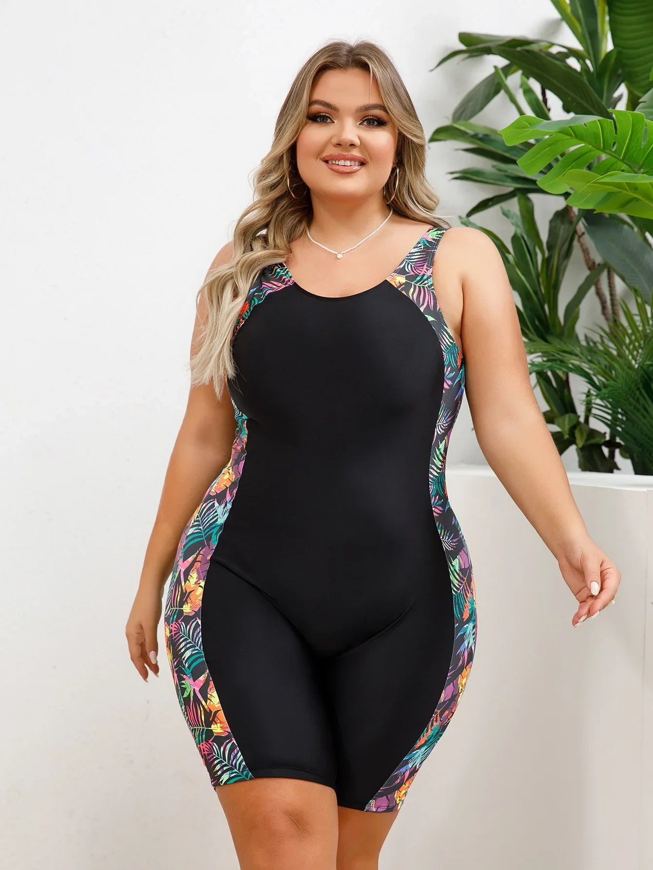 VigoJany 2026 Solid Patchwork Plus Size Swimwear Women Strapped Push Up Large One Piece Swimsuit Summer Chubby Bathing Suit