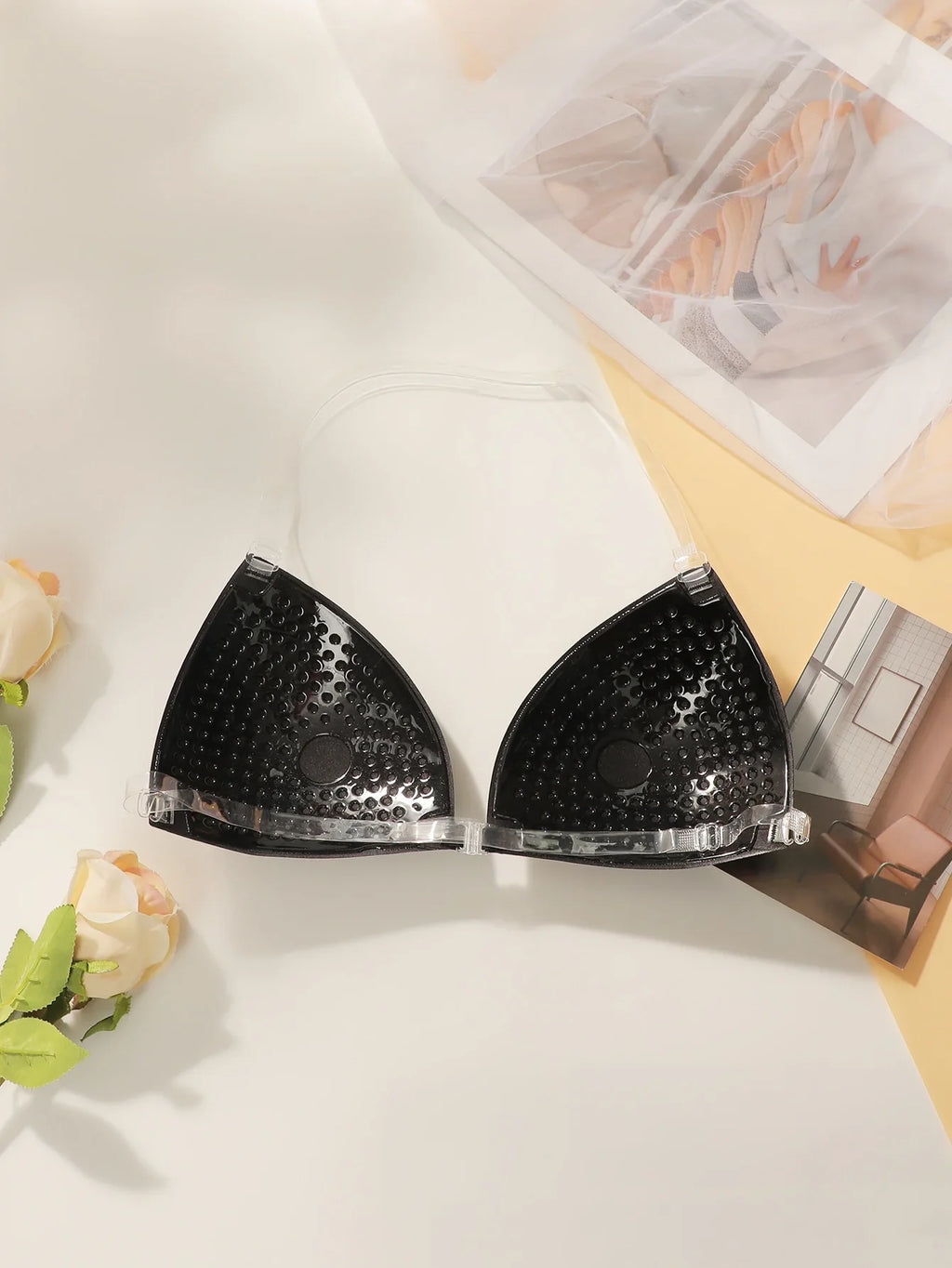 Invisible underwear seamless beauty back and chest patches front button closure reusable women bra C2431