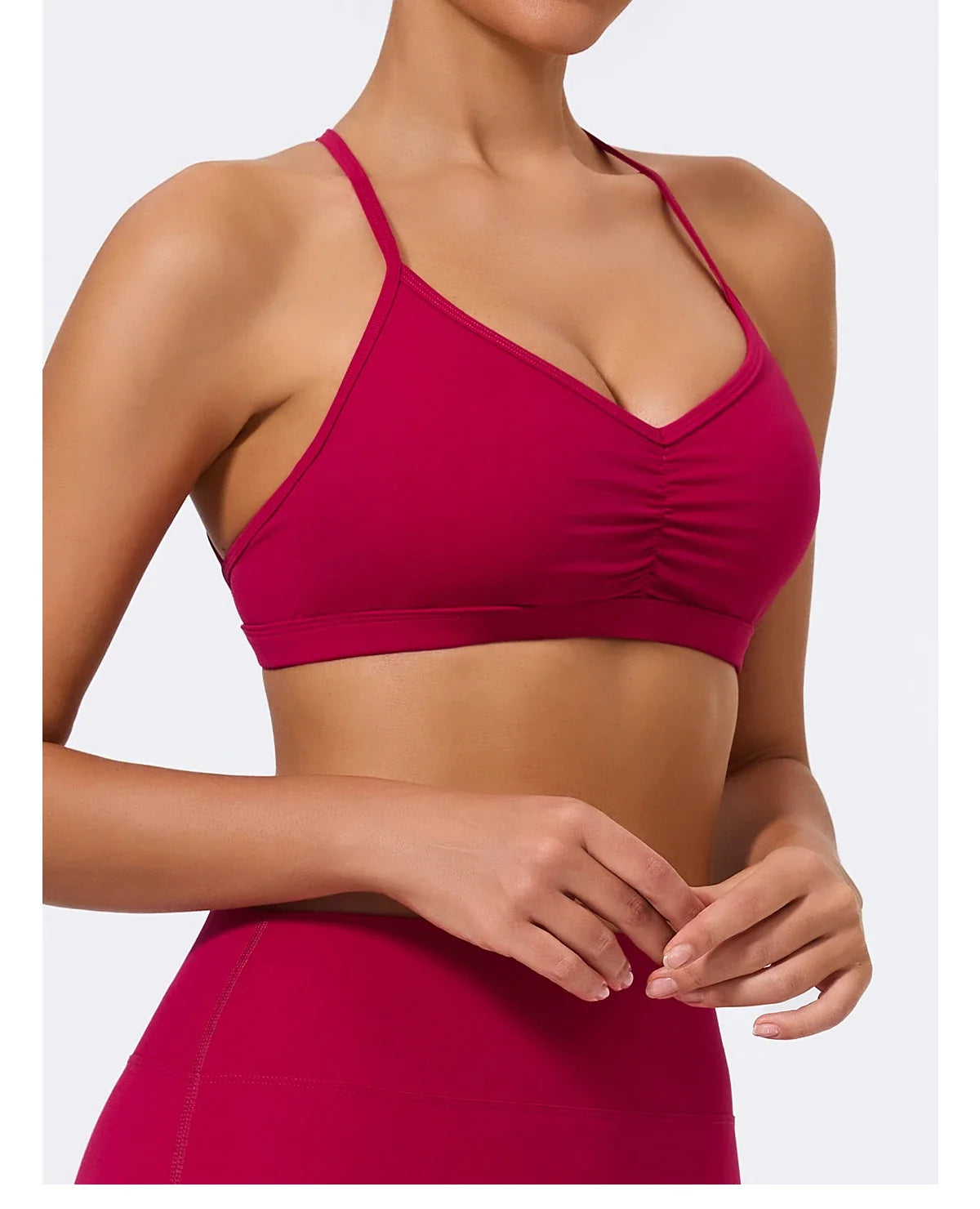 Hearuisavy Summer Scrunch Sports Bra Gym Top Women Running Back Cross Top Sportswear Yoga Underwear Fitness Workout Yoga Clothes
