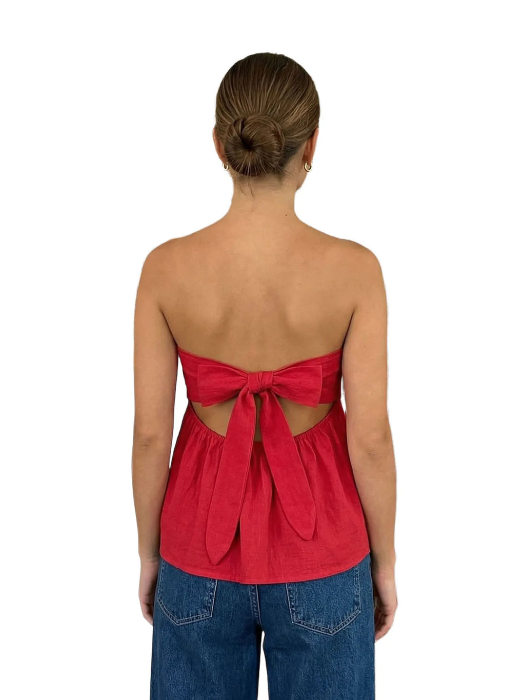 Women's Summer Strapless Vest Stylish Striped Sleeveless Open Back Tube Tops for Party Date Night Wear