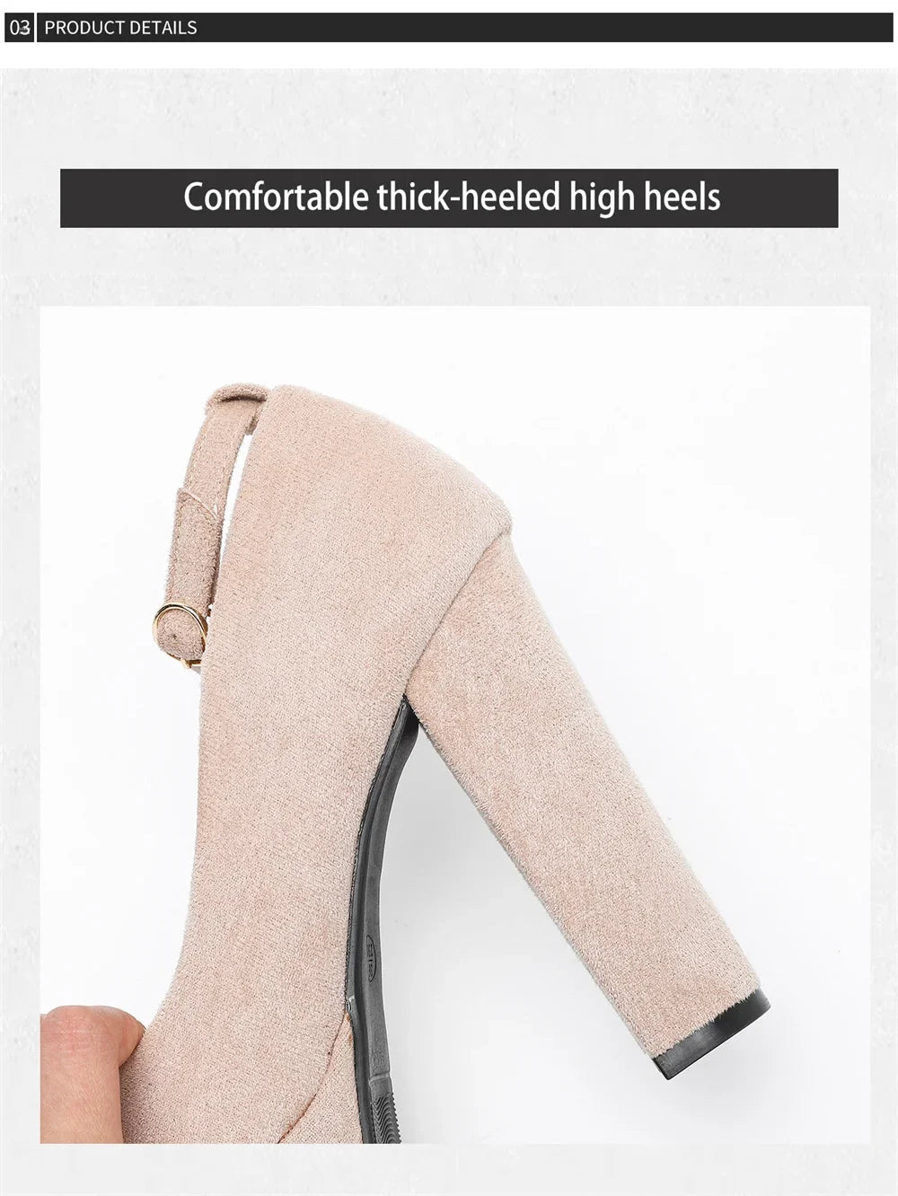 2026 Plus Size 43 Elegant Black Ankle Strap Platform Pumps Sexy Spike High Heels Shoes Women Classic Apricot Office Lady Shoes
