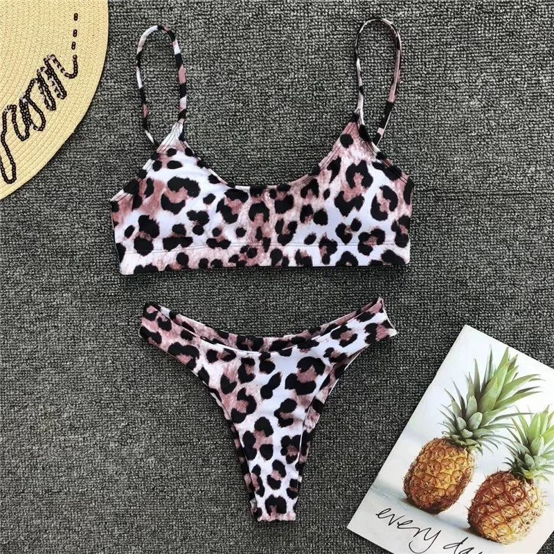 2026 Sexy Leopard Brazilian Bikini Female Swimsuit Women Swimwear Two Pieces Bikini Set High Cut Push Up Bathing Suit Swim Lady