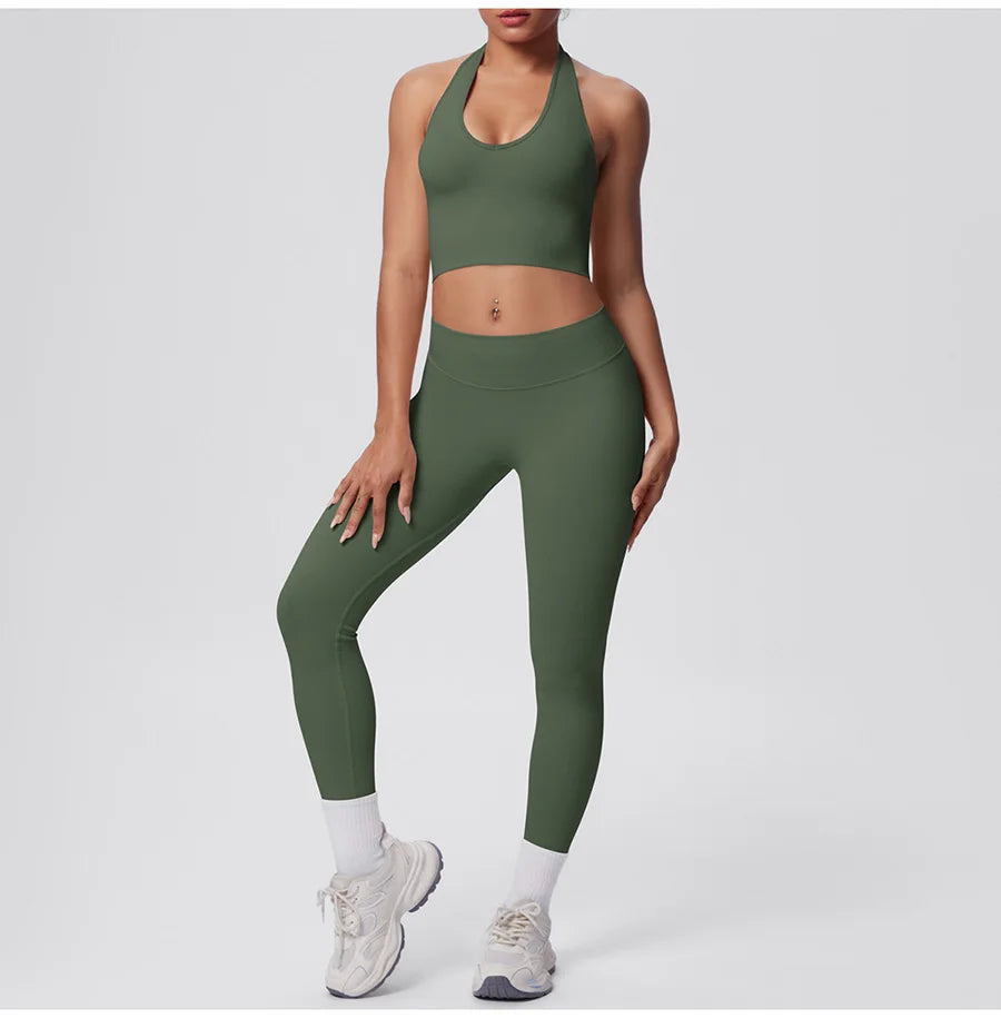 2pcs Yoga Set Gym Outfits Clothes Athletic Wear Yoga Suits For Women Fitness Set Tracksuits Sports Bra Gym Leggings Sportswear