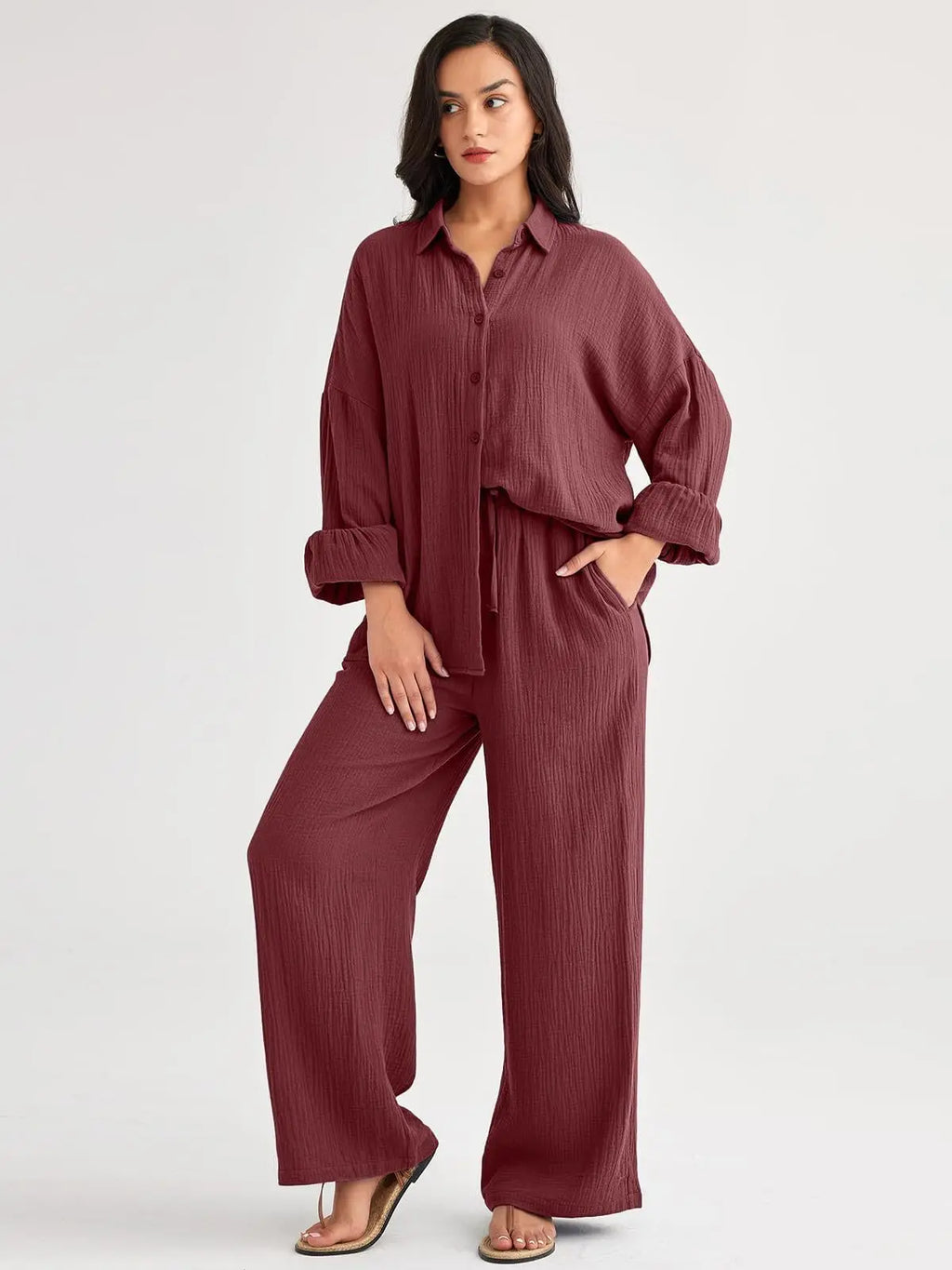2026 Spring and Summer Casual Suit New Fashion Suit Loose Casual Top Wide Leg Pants Two-piece Set for Women