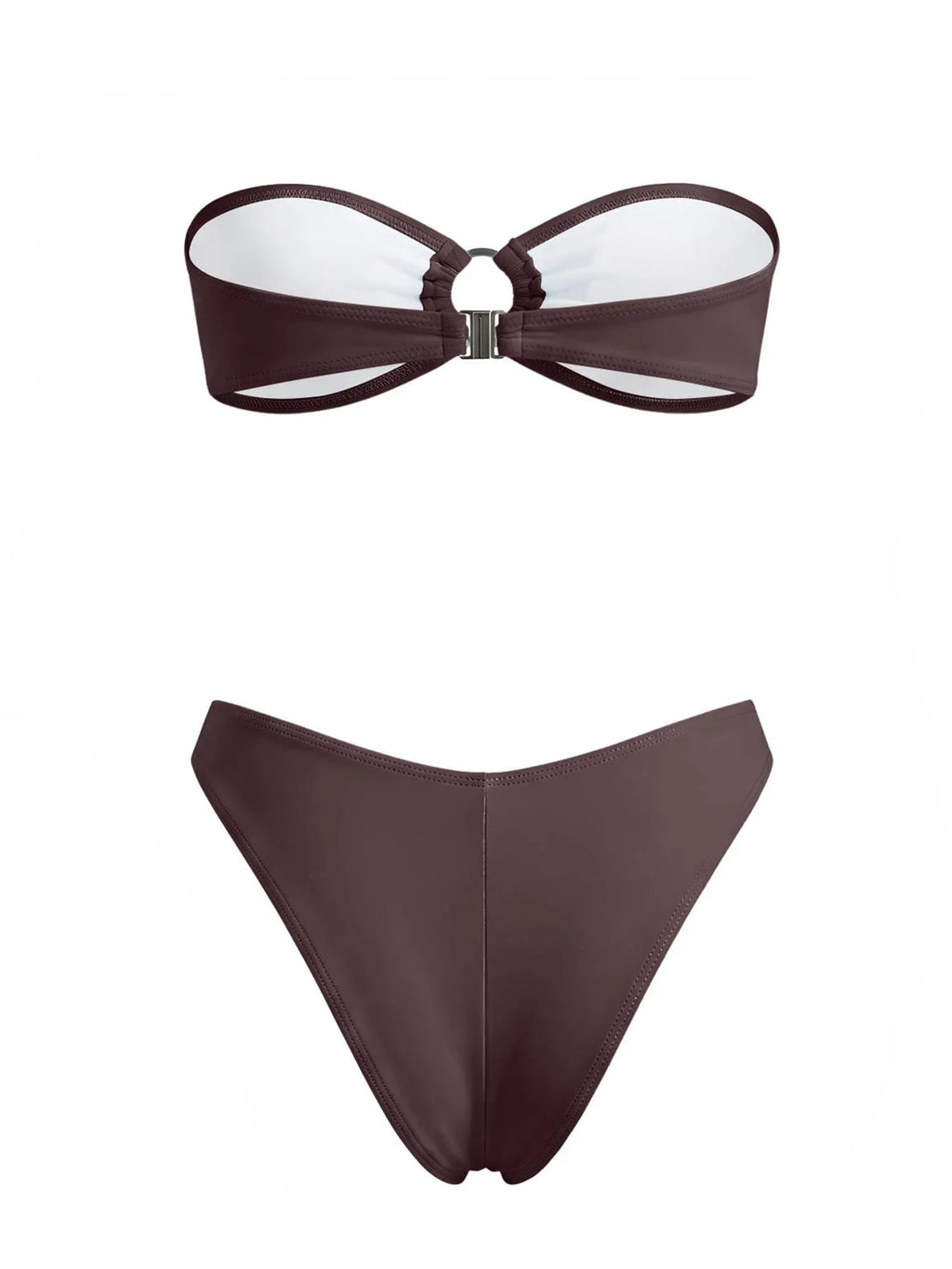 2026 Summer Womens Solid Color Bikini Sets Strapless Bra Tops with Thong Swimsuits 2 Pcs Set Bathing Suits for Beach Pool