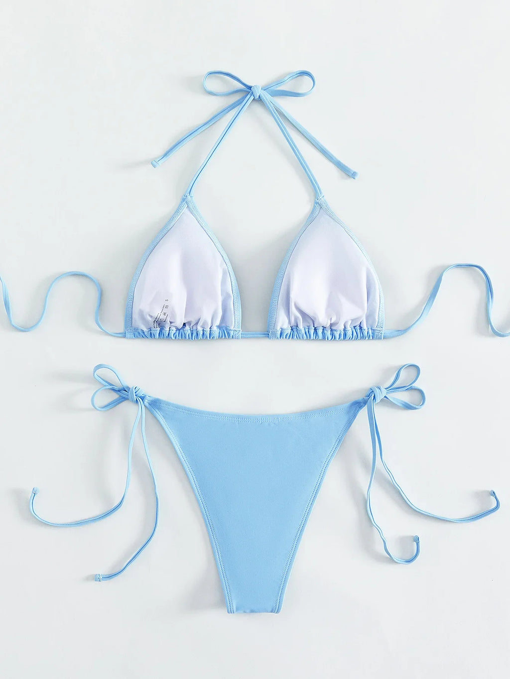 DEKA Women Sexy Rhinestones Bikini Set With Solid Color Thong Swimwear Female Push Up Swimsuit Beach Swimming Bathing Suit