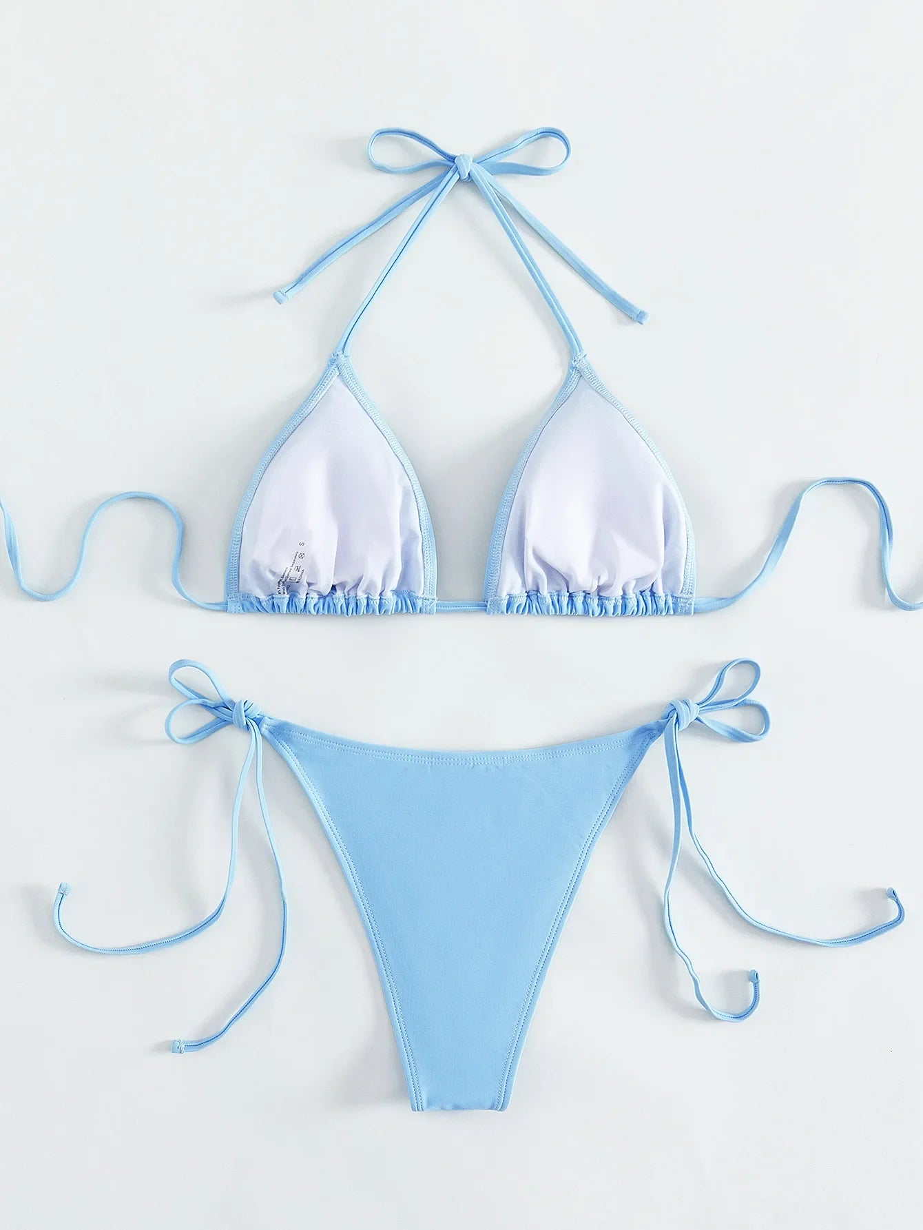 DEKA Women Sexy Rhinestones Bikini Set With Solid Color Thong Swimwear Female Push Up Swimsuit Beach Swimming Bathing Suit