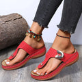 2026 Summer Women Wedge Sandals Premium Orthopedic Open Toe Sandals Vintage Anti-slip Leather Casual Female Platform Retro Shoes