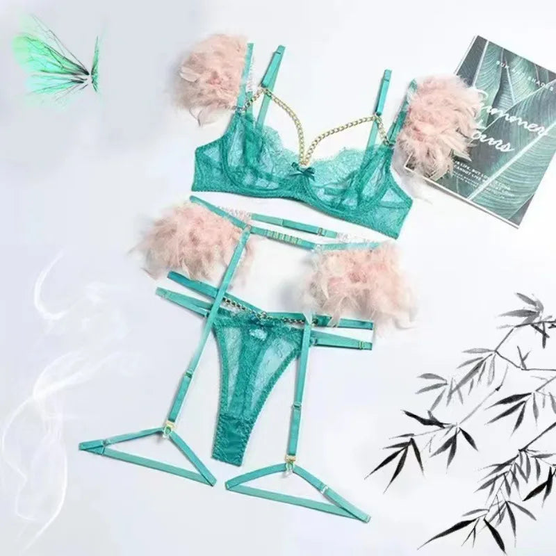Langerie Bilizna Sexy Lingerie Outfit Vulgar Female Underwear Set for Women Clothes Sex Bіdzna Z Video Access Women's Langgery