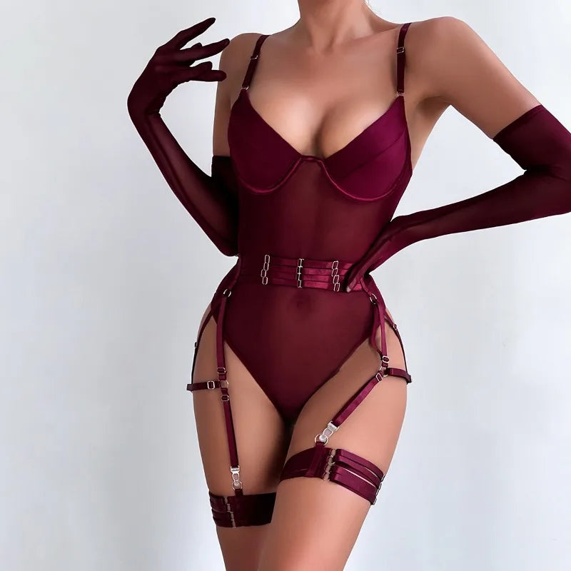 Romantic Bodysuits Sexy Suit Lingerieset Dames Tight Adult Couples Lingerie for Sex Bilizna Sexy Women Underwear Uncensored Vs