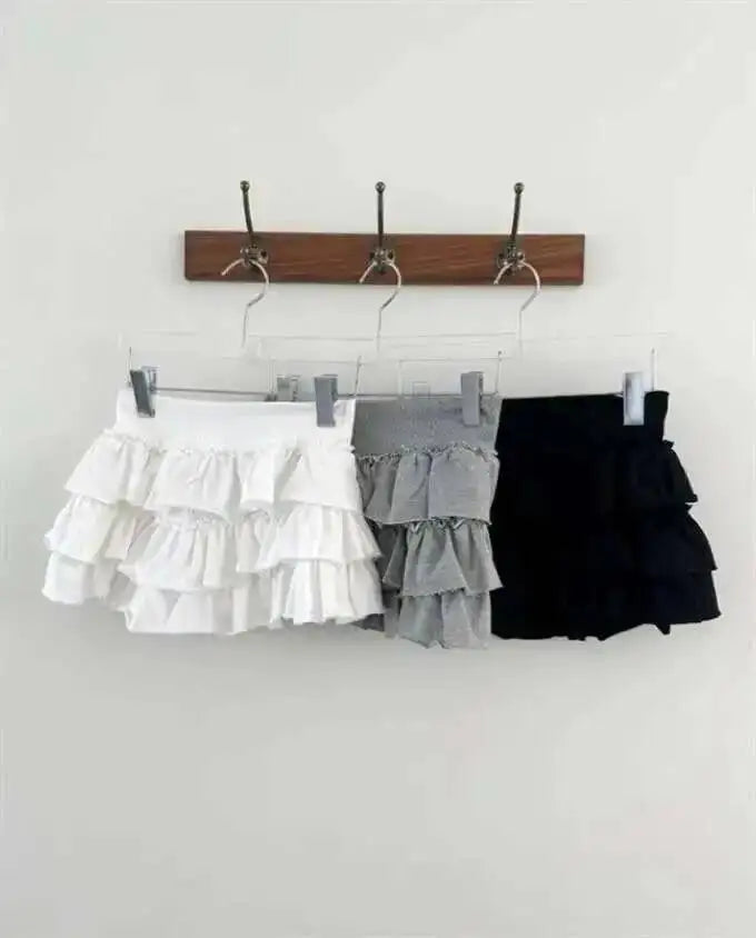 Sweet And Spicy Ballet F-length Skirt With Elastic Waist And Lace Hem Flared Cake-aped Ort Skirt For Young Women 8PO5