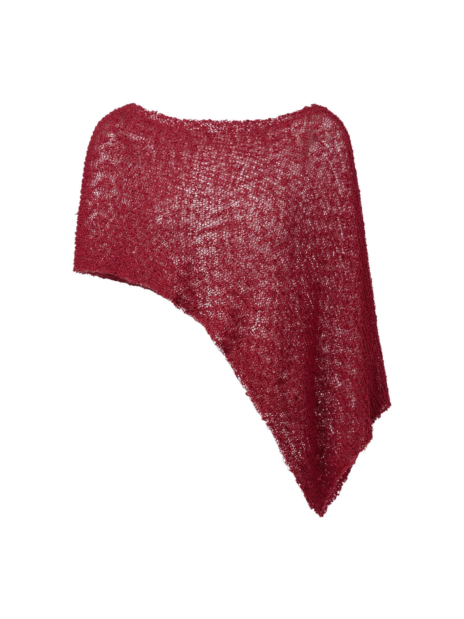 Women Loose See Through Boat Neck Off Shoulder Asymmetrical Crop Coverup Tops Spring Summer Holiday Beach Knitted Poncho