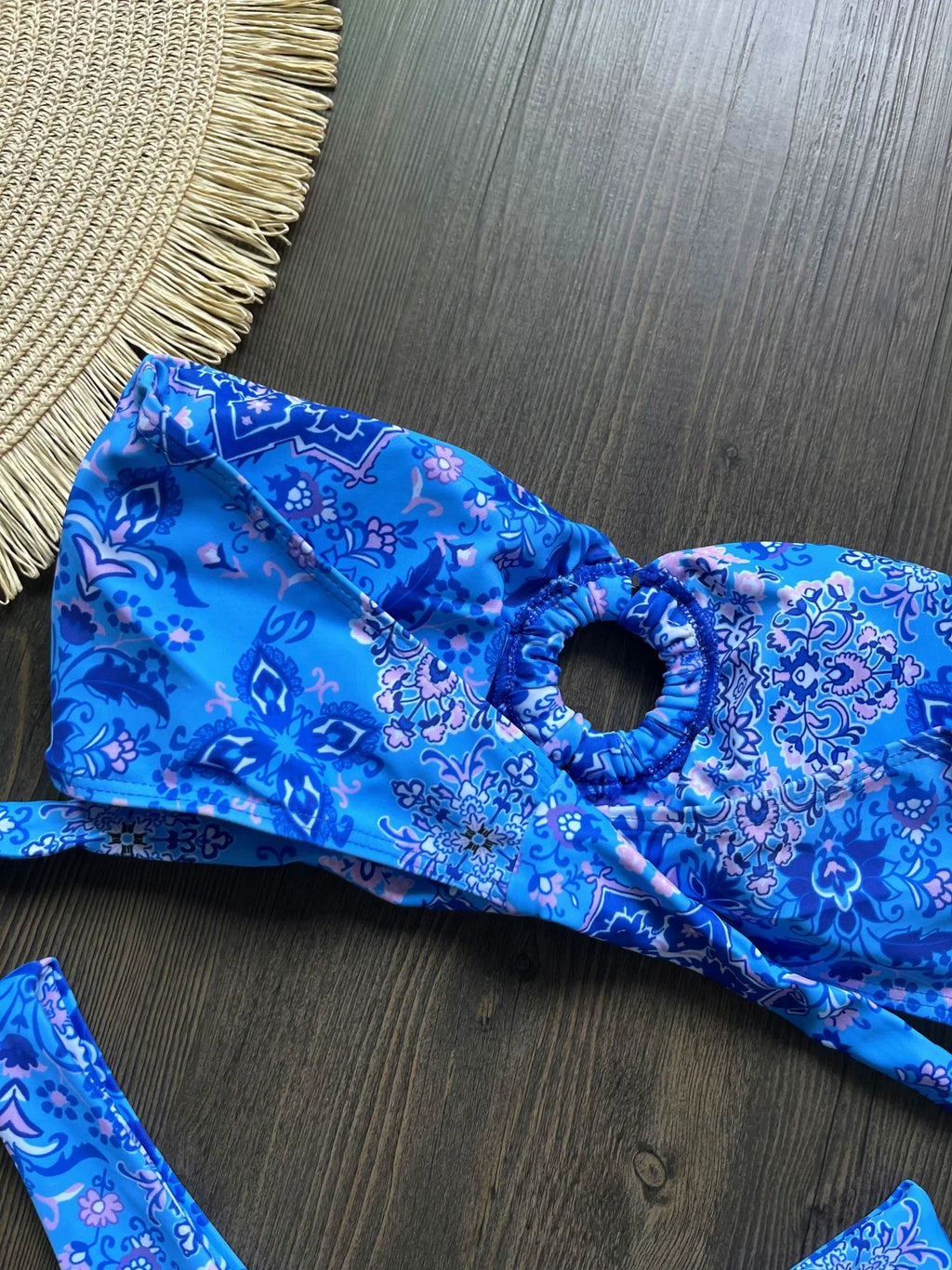 Sexy Colorful Floral Printed Bandeau Bikini Female Swimsuit Women Swimwear Two-pieces Bikini set Bather Bathing Suit Swim