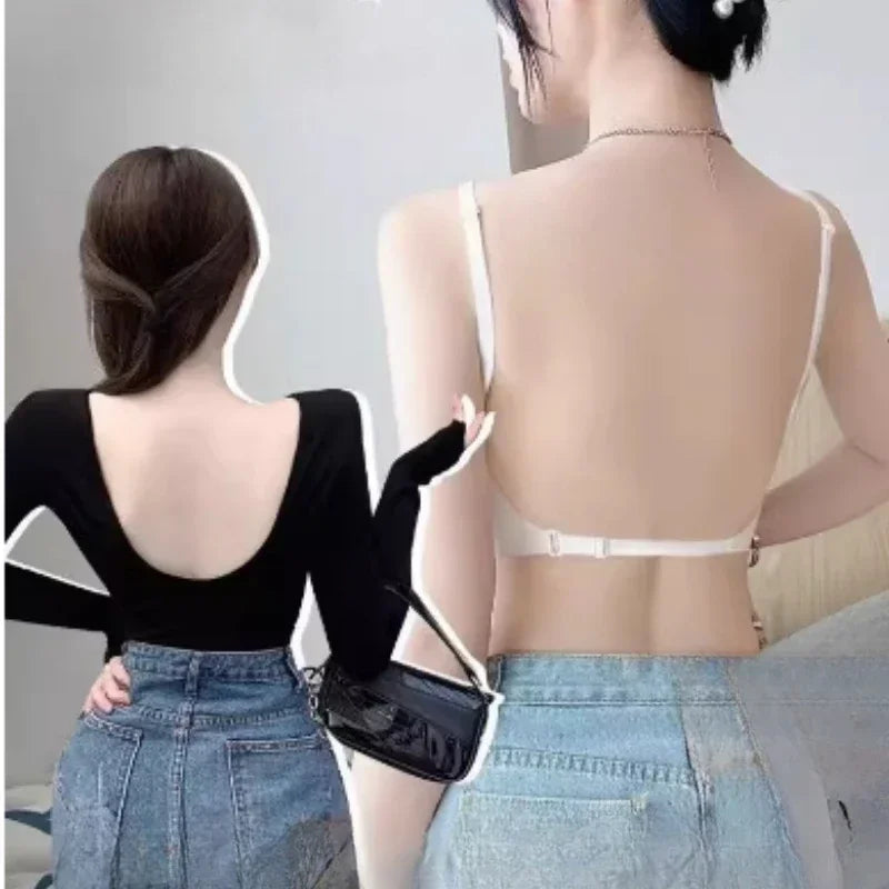 MOYISU Slim Back Bras Women with Small Breasts Gathered Up To Close The Breast with A Backless Bra Cover Without Underwire