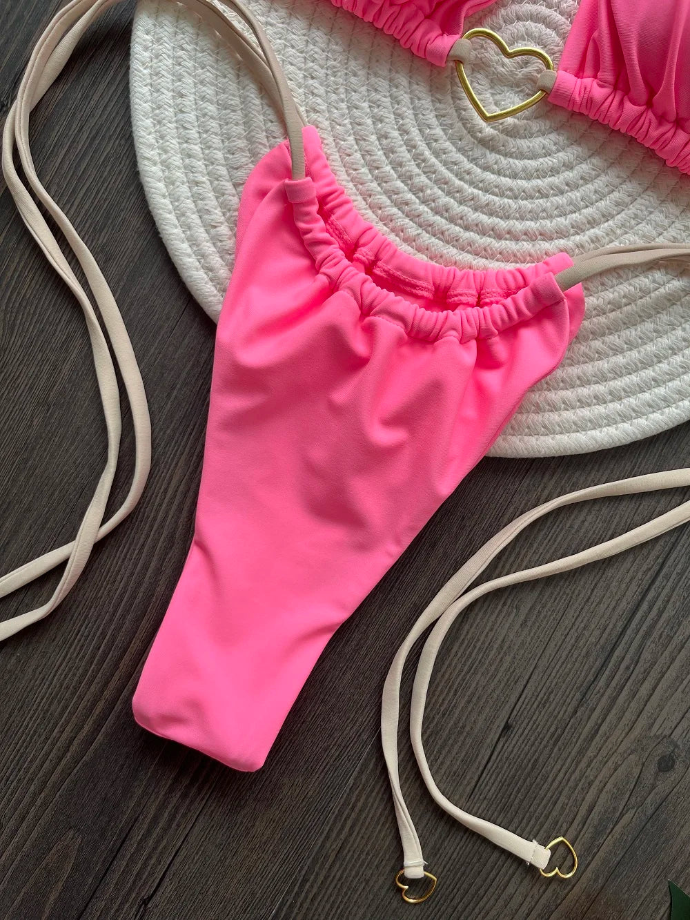 Women's Solid Color Sexy Bikini Set 2-piece Split Beach Swimsuit Red