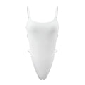 Women's Stylish Dots Print Summer Tight Thong Bodysuit Sleeveless Square Neck Spaghetti Strap Backless Romper