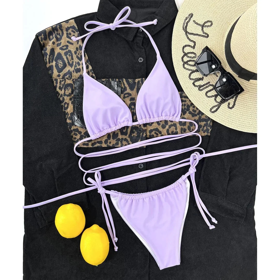 2026 New Wrap Arround Mini Bikini Female Swimwear Women Swimsuit Two-pieces Bikini Set Brazilian Bather Bathing Suit Swim V1229H
