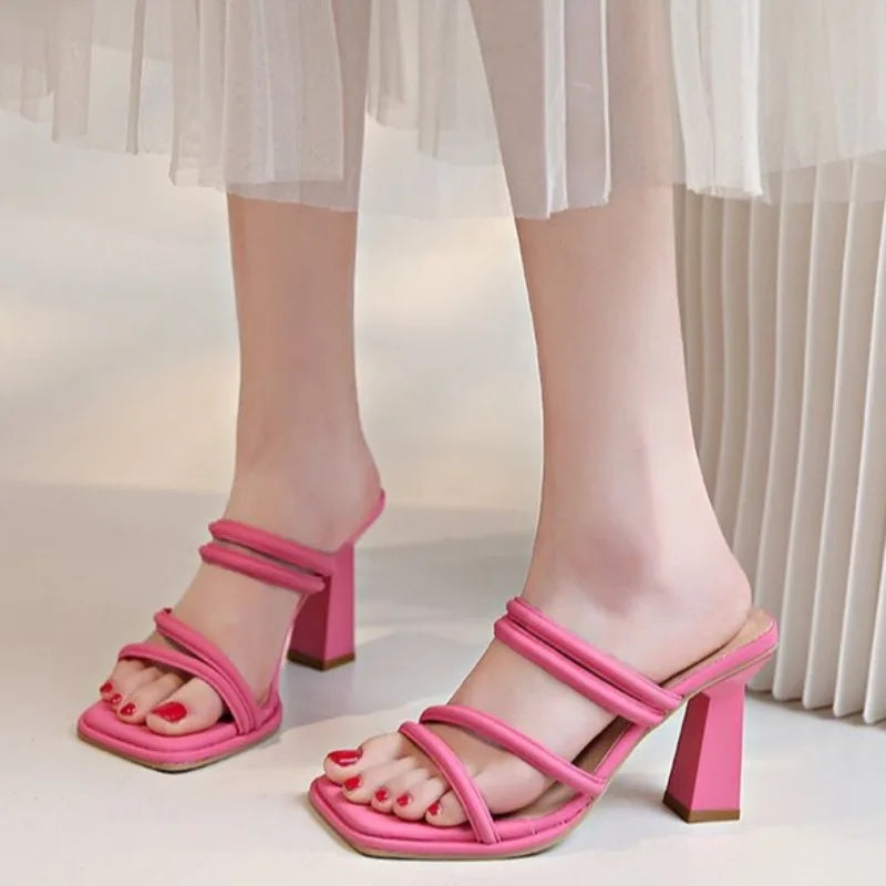 2026 Large Size Women's High Heel  Faionable Pink Outdoor Wear Casual High-heeled shoes
