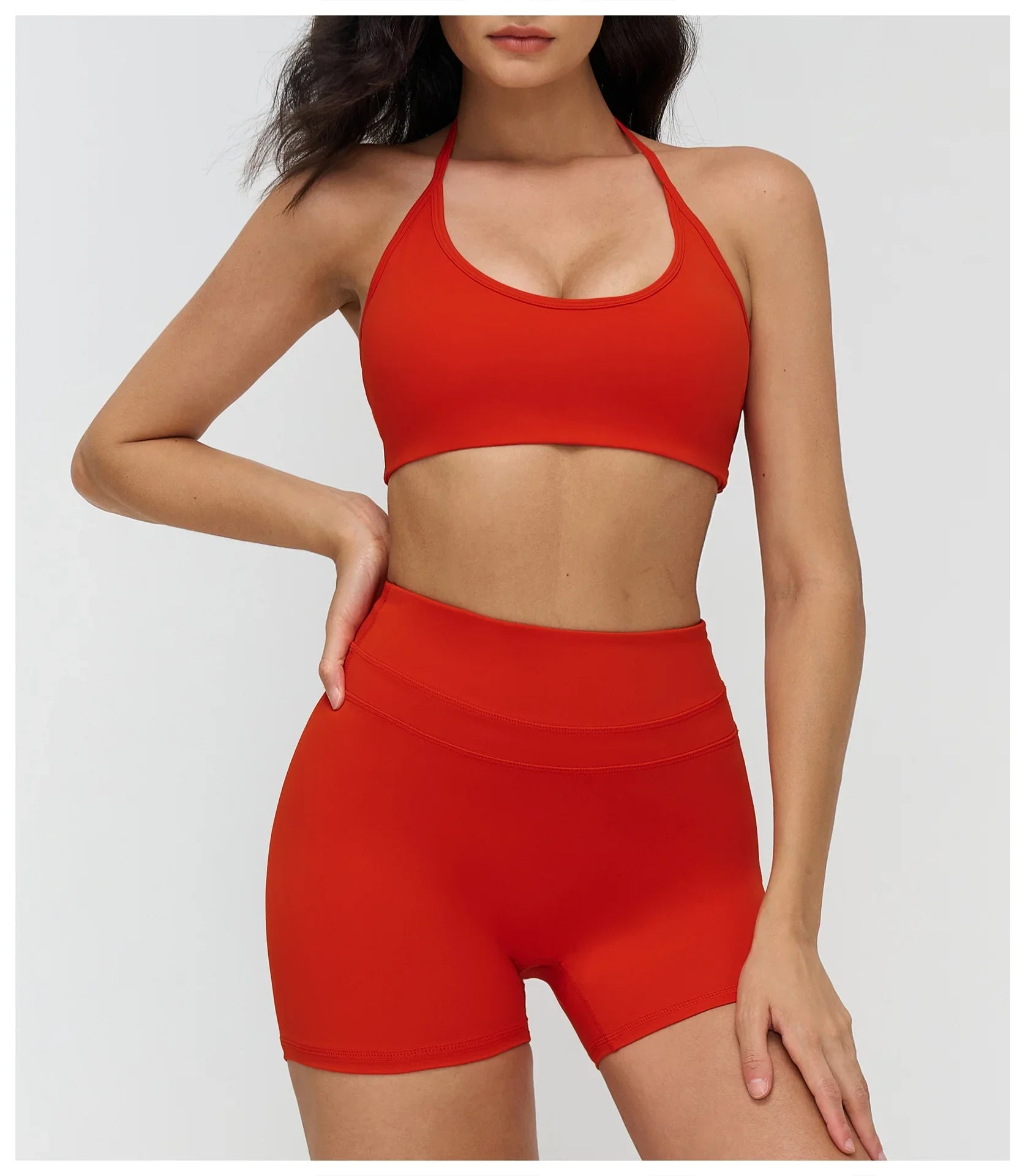 Neck Hanging Sports Bra High Support Women Push Up Bra Summer Gym Clothes Fitness Halter Top Quick Dry Running Workout Underwear