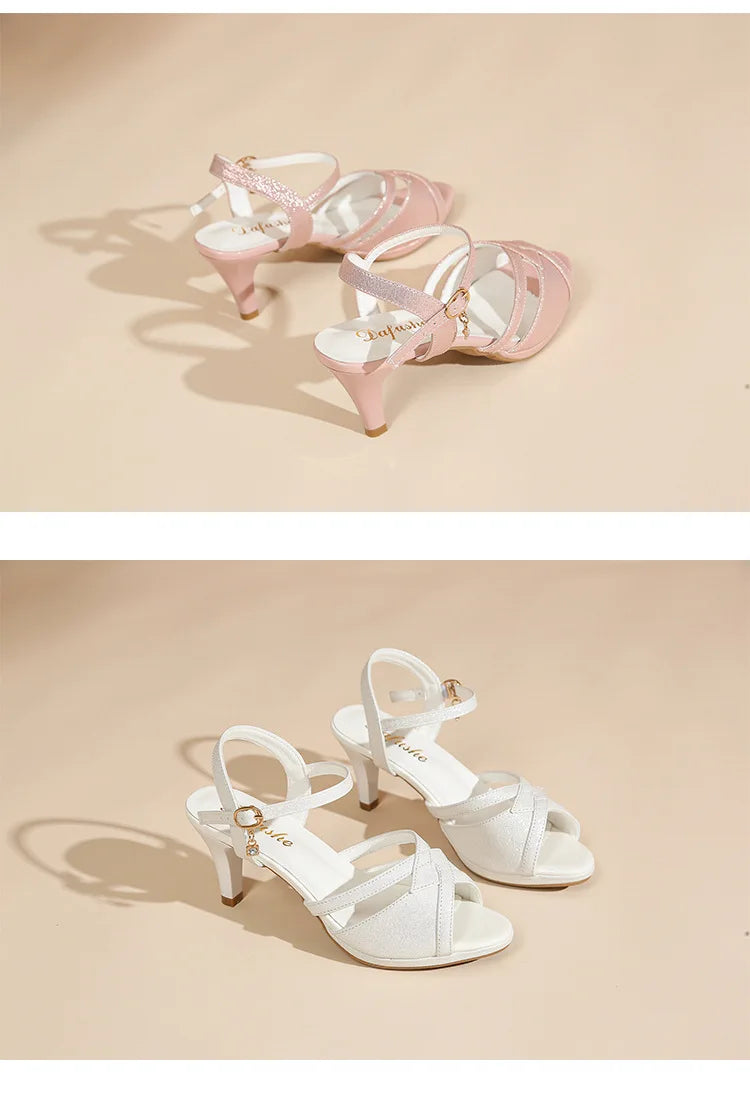 Sandals for Women's  New Summer Elegant Temperament High Heels Coarse Heels Fish Mouth Breathable Comfortable Fashion Pumps