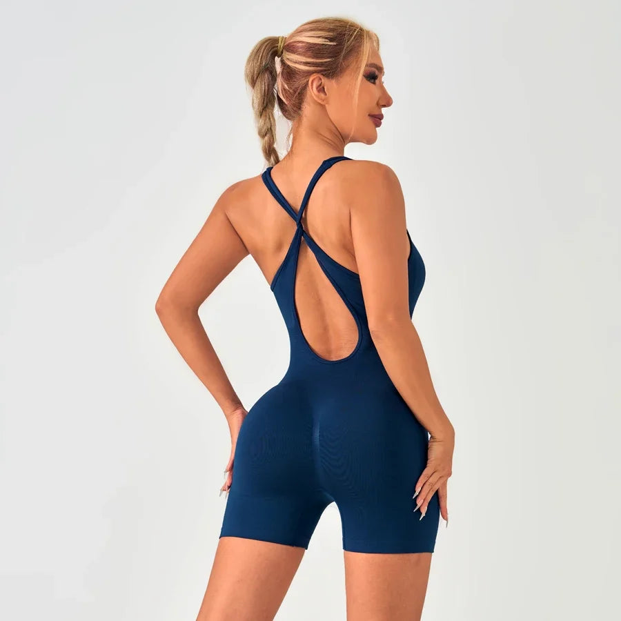 Summer Bodysuit Sportswear Woman Gym Sexy Bodysuit for Fitness Party Shorts Jumpsuits Overalls Women's Yoga Combi-pants Rompers