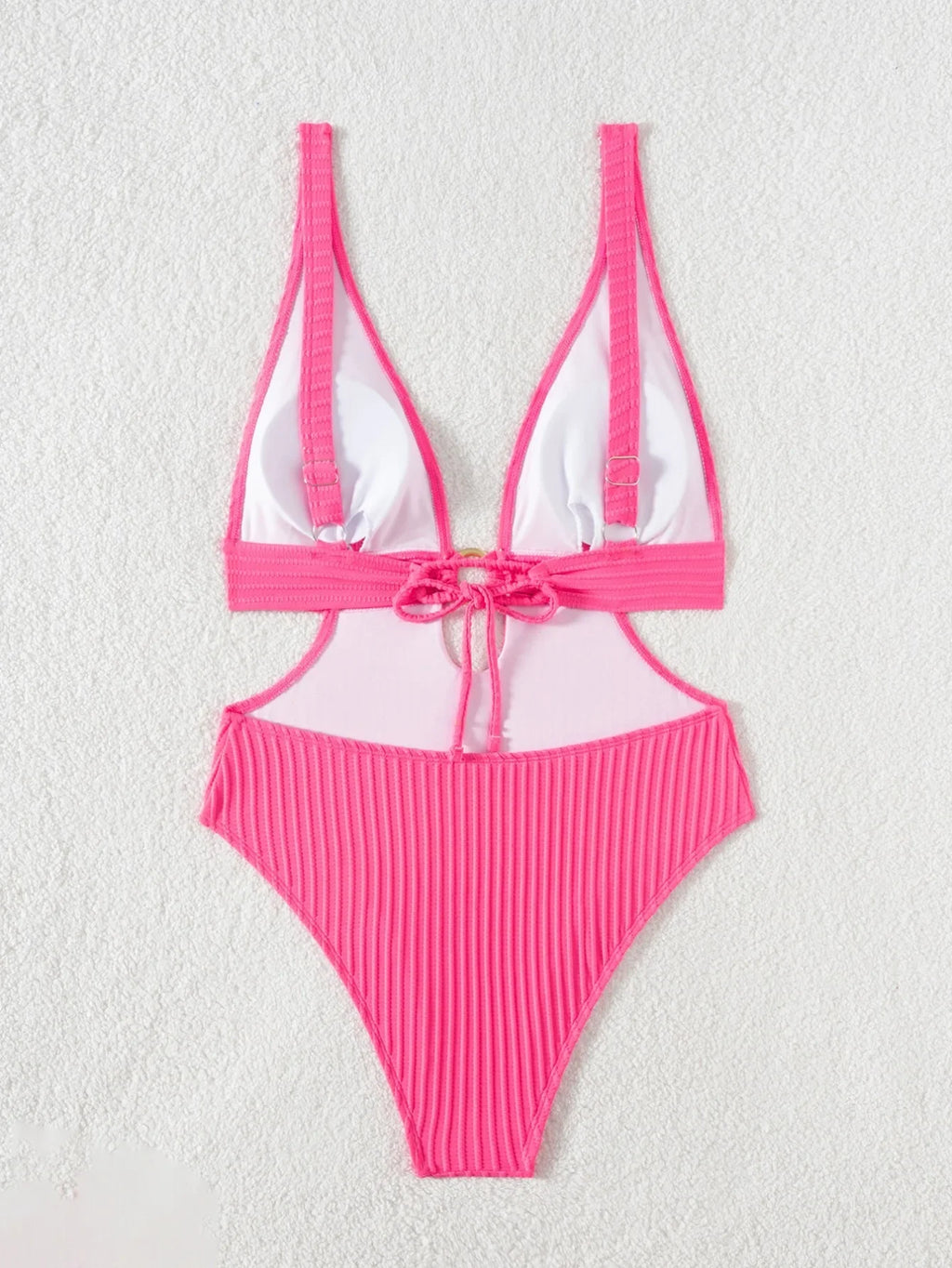 Deep V Neck Cut Out Women Swimwear One Piece Swimsuit Female High Leg Cut Monokini Bather Backless Bathing Suit Swim Beachwear