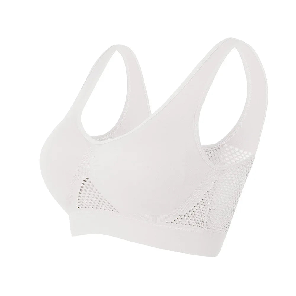 M-6XL Women Hollow Out Fitness Yoga Sports Bra For Running Gym Padded push up Seamless Top Athletic Vest brassiere