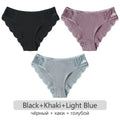 3Pcs/set Women's Cotton Panties M-2XL Trendy Patchwork Lace Underwear Female Low Waist Briefs Ladies Comfortable Underpants 2023