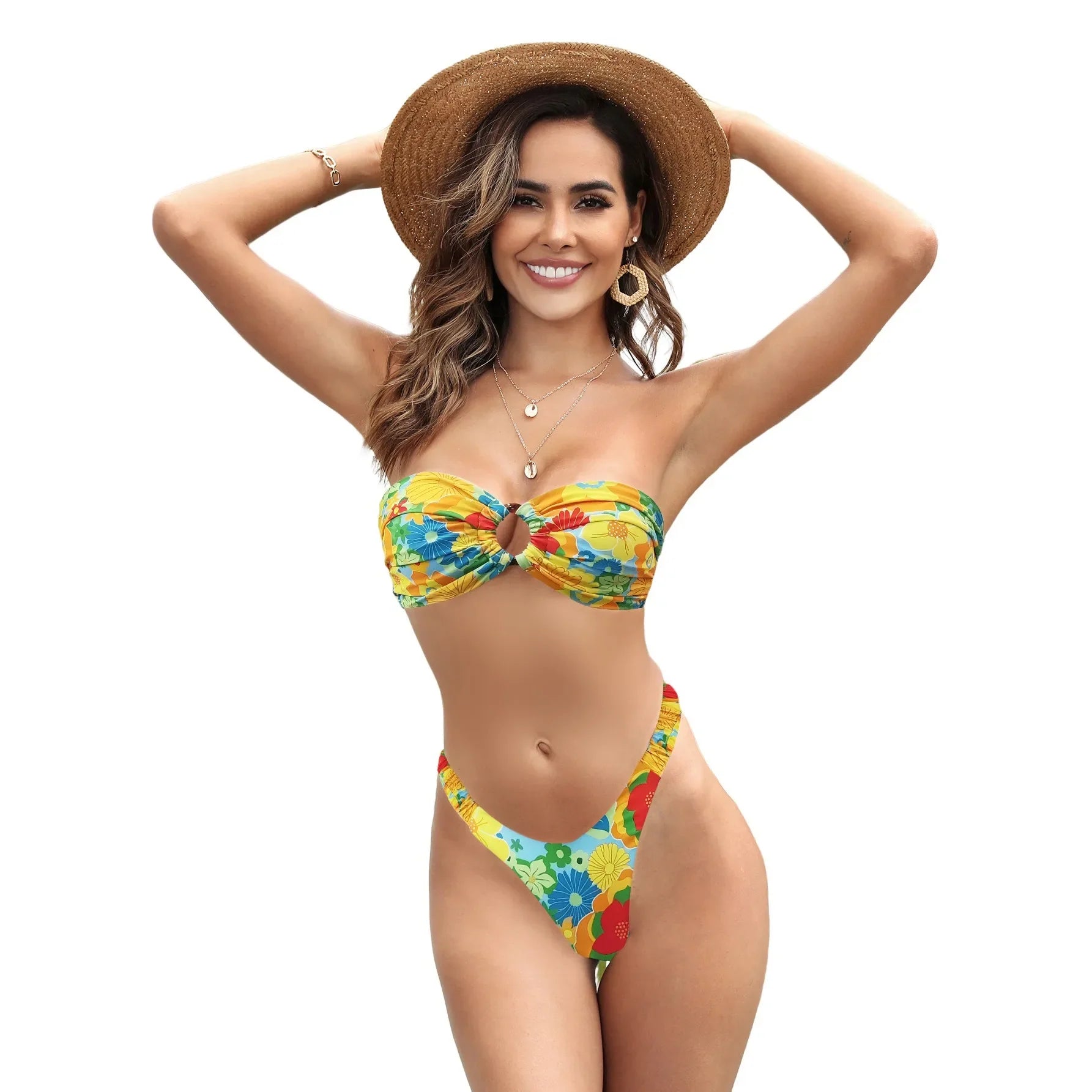 2024 Sexy Push Up Women Swimsuits Micro Bikini Female Swimwear Brazilian Bikini Set Thong Biquini Swim Suits Print Beachwear