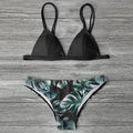 Leaves Print Bikinis Set For Women Swimwear 2024 Padded Push-Up Beachwear Bather Bathing Set Beachwear Summer Bikini Set Femme