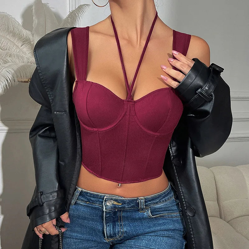 Strappy Vest Hot Girl French Style Inner Wear Sexy Fishbone Camisole Slim Fit Bra New Style ZPHH