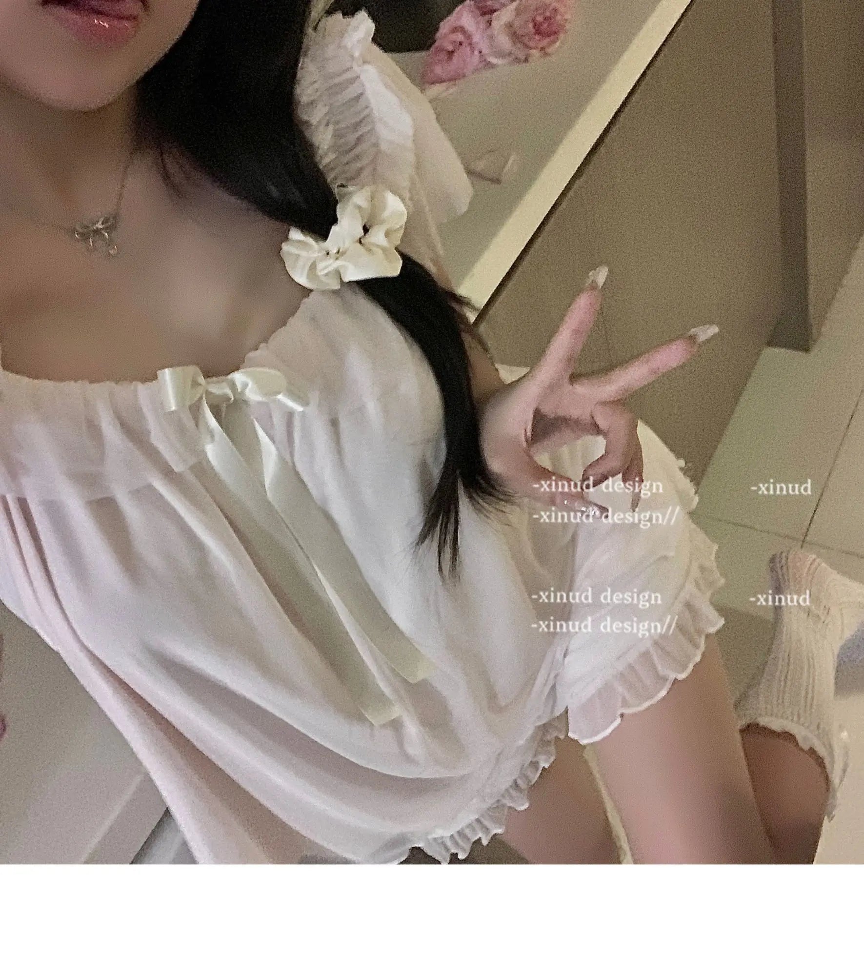High-quality Set French Sweet Bow Strap Summer Princess Girl Style Thin Square Neck Crop Tops Pink Clothes Outfits For Women 8BH