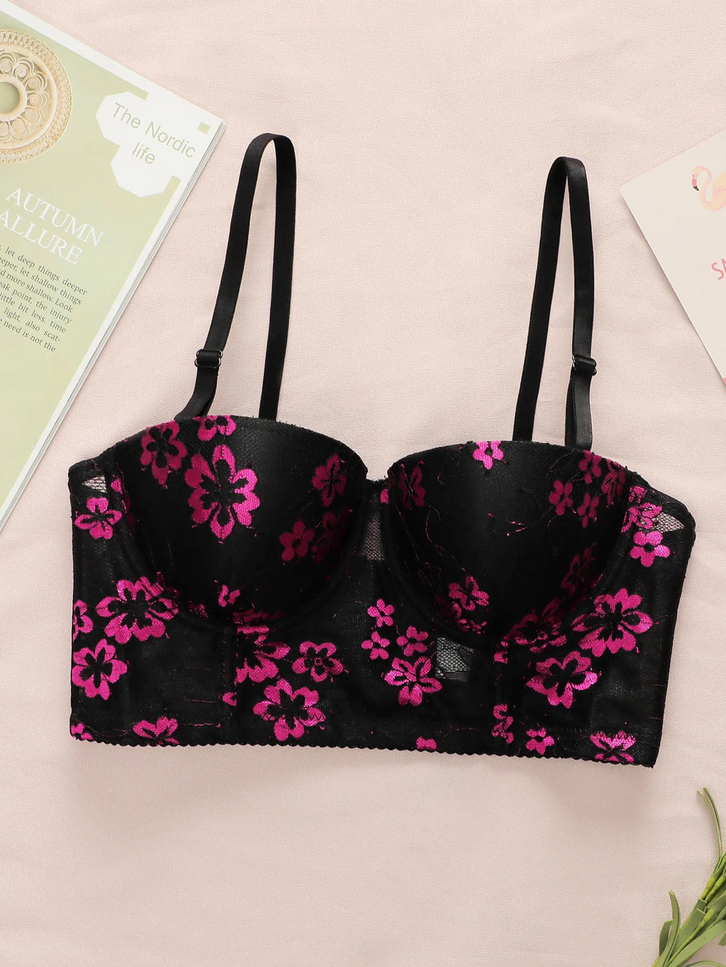 Women's Camouflage Vest Embroidered Sexy Bra Can Be Worn Externally Sexy Waist Tied Sweet And Spicy Lingerie B6131