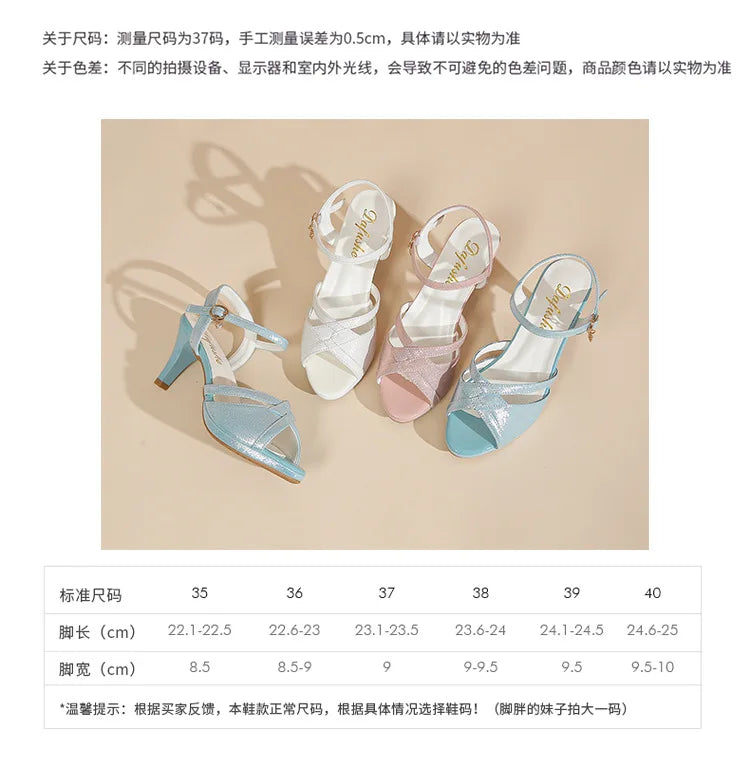 Sandals for Women's  New Summer Elegant Temperament High Heels Coarse Heels Fish Mouth Breathable Comfortable Fashion Pumps