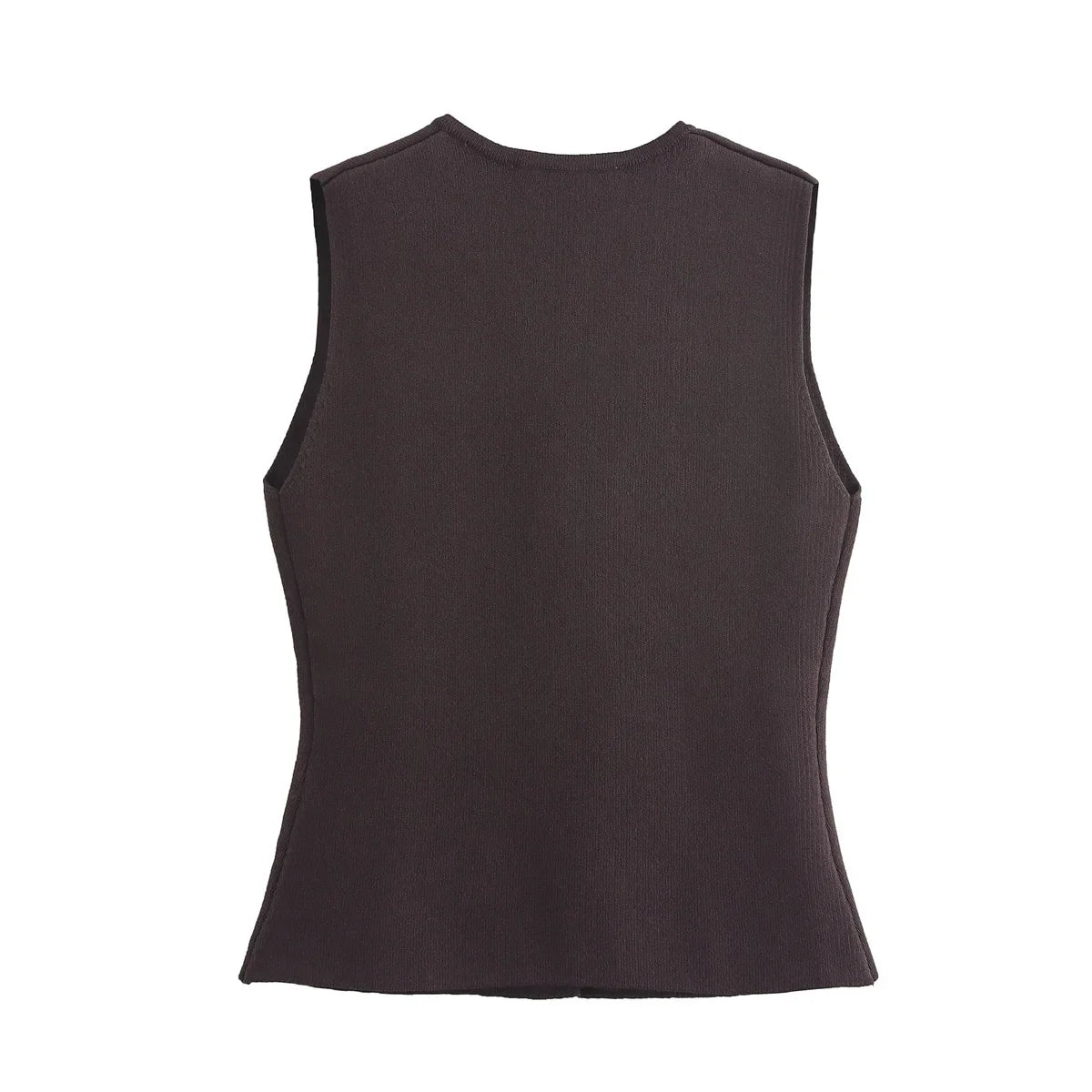 Foridol Gold Button Knitted Tank Top Women Autumn Winter Burgundy Short Vest Sleeveless V Neck Chic New Fashion Tops