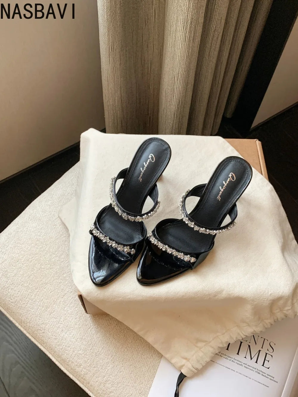 2026 New Style Luxury Rhinestone Slippers For Women's Slip-on Elegant Princess Dress Shoes Top Quality Pumps Fashion Sandals