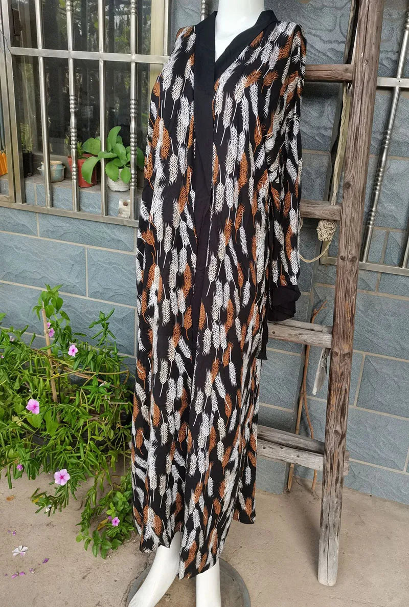 2026 Women Swimsuit Beach Cover Up dress Sleeve Kaftan Beach Tunic Long Pareos Bikinis Cover ups Summer Robe Plage Beachwear