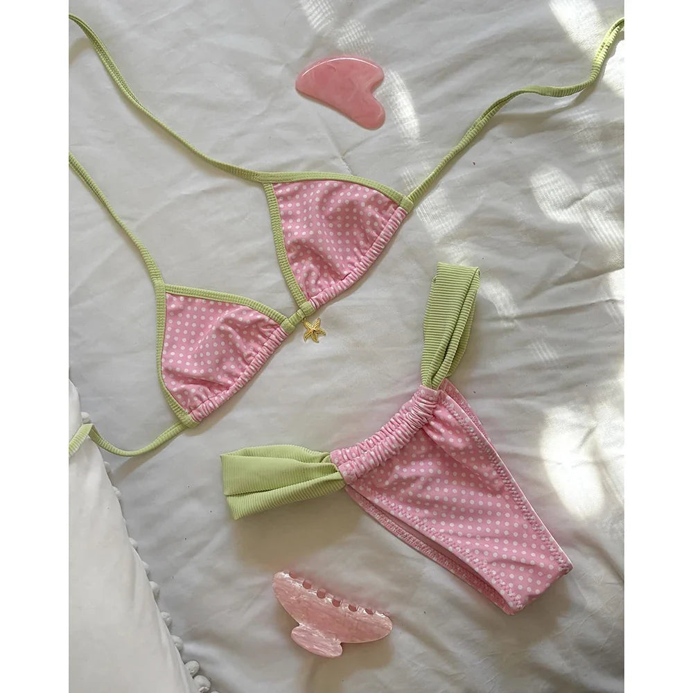 Micro Bikini Push Up Swimsuits Women 2025 Sexy Swimwear Brazilian Bikini Set Thong Biquini Swim Suits Print Beachwear Female