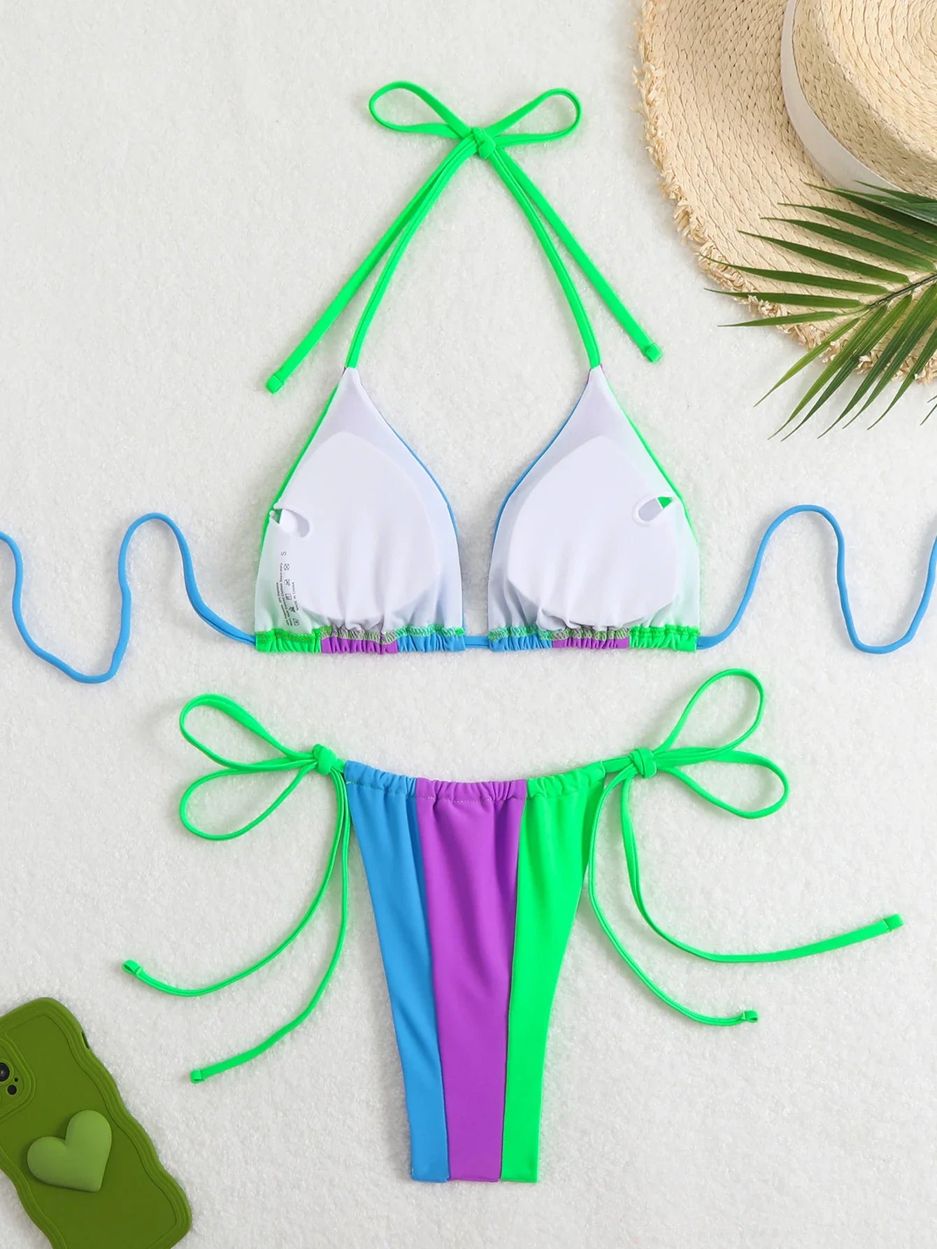 2026 Halter Triangle Bikinis Printed Swimsuit Women Sexy String Swimwear Female Bathers Swimming Bathing Swimming Swim Suit